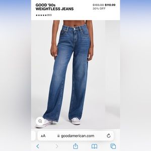 Good American - good 90s weightless jeans - brand new with tags - size 6/28